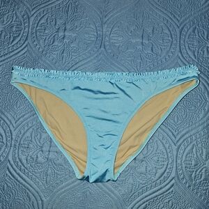 BCBG Max Azria Swim Bottoms Bikini Ruffle Blue Size Large